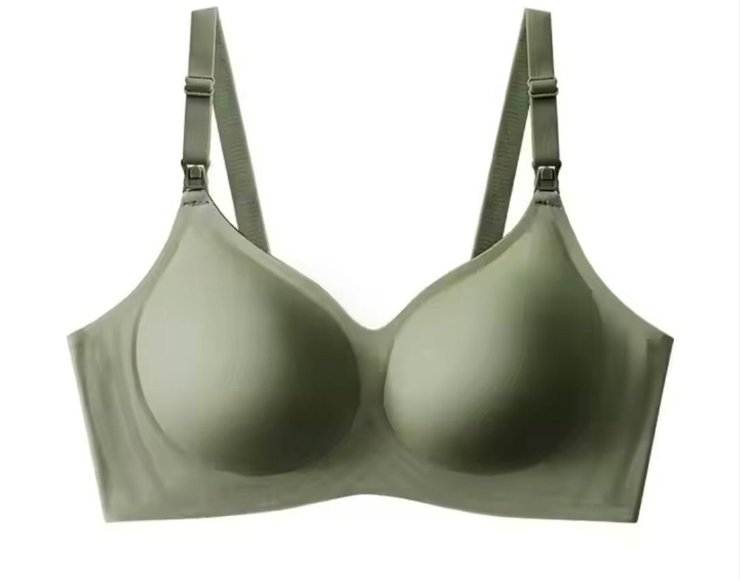 Seamless Wireless Maternity to Nursing Bra in Sage