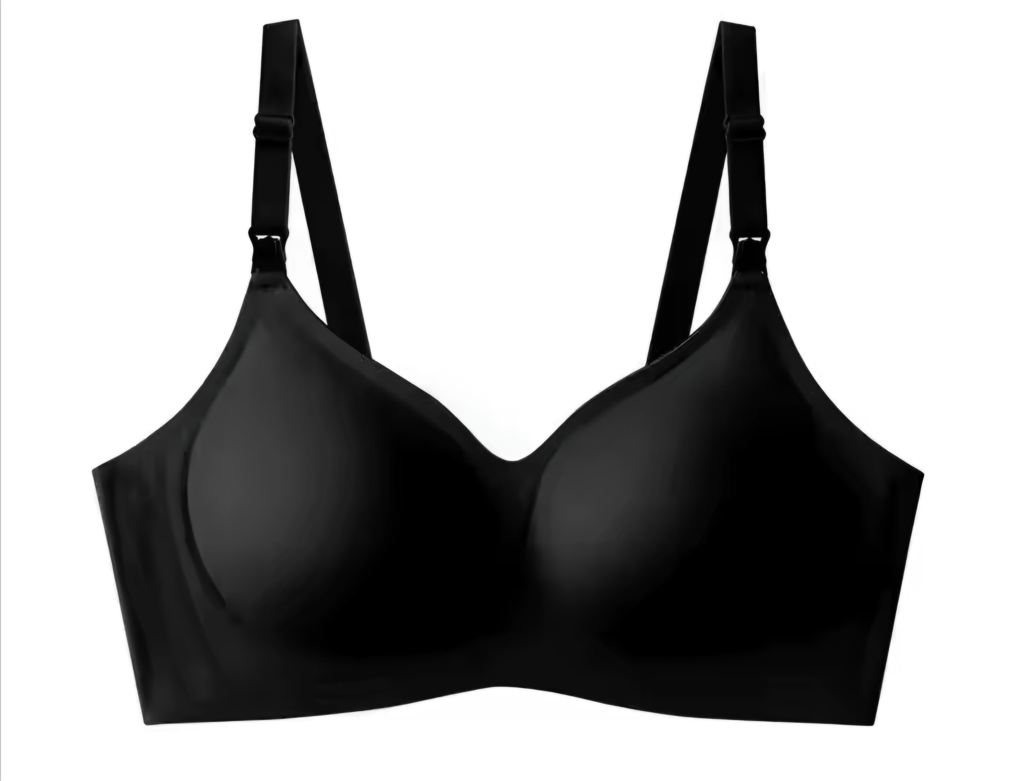 Seamless Wireless Maternity to Nursing Bra in Black