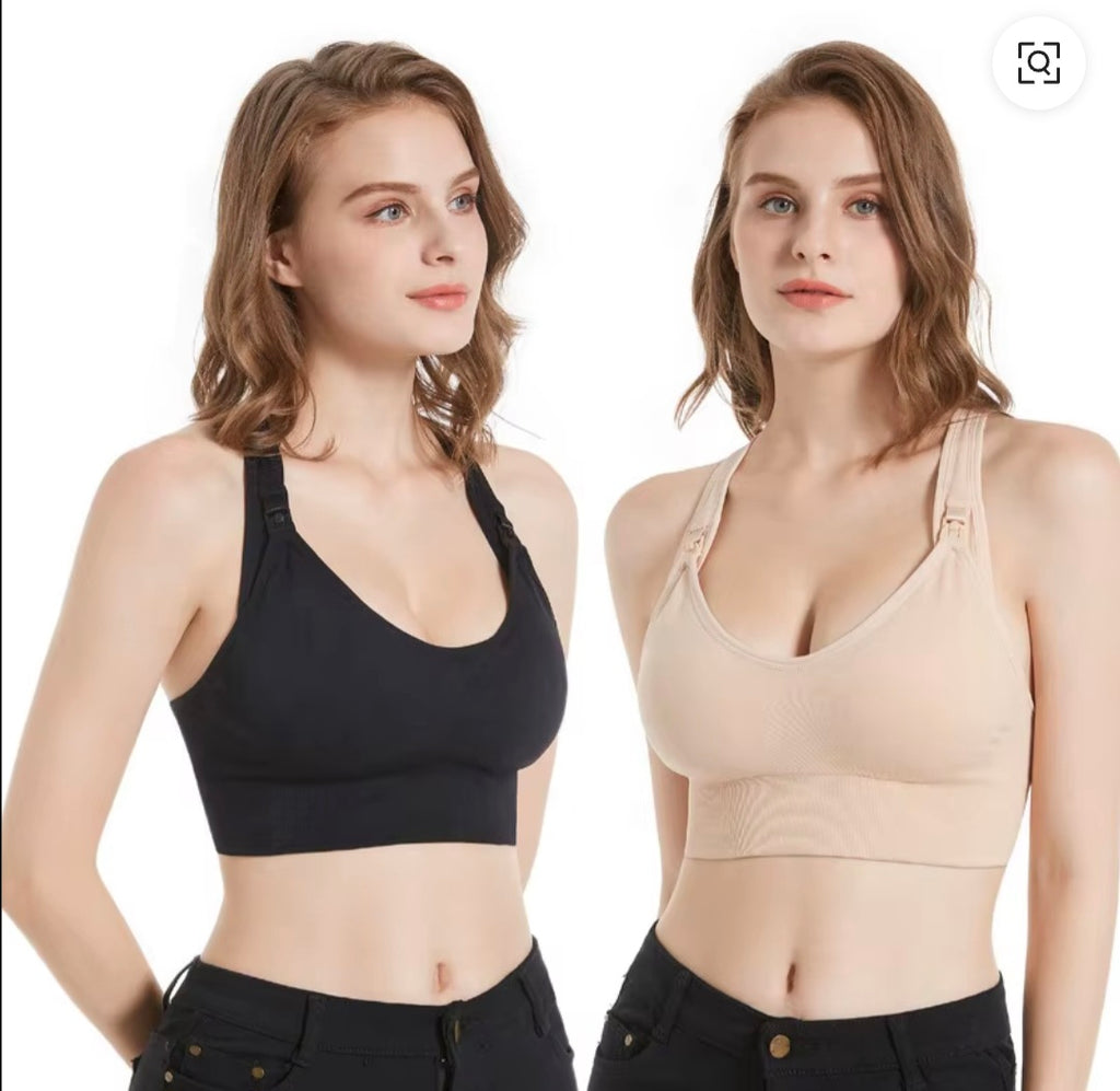 Black Seamless RacerBack Sports Bra