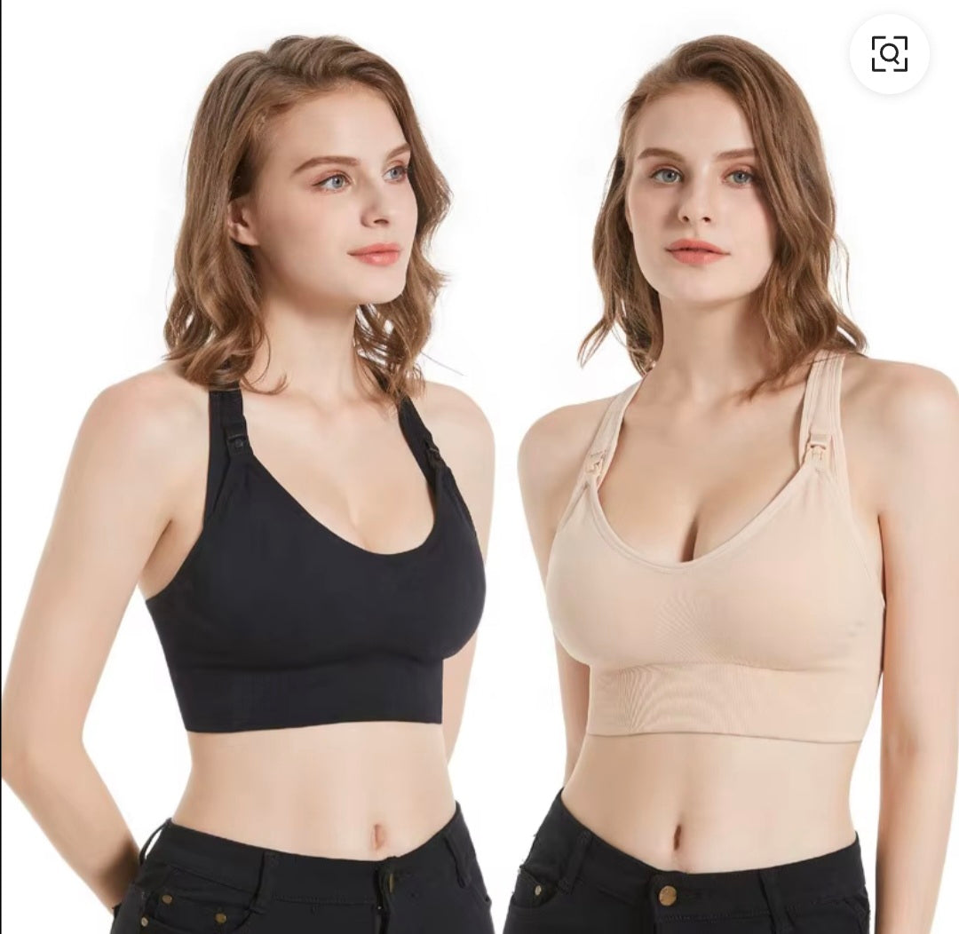 Black Seamless RacerBack Sports Bra