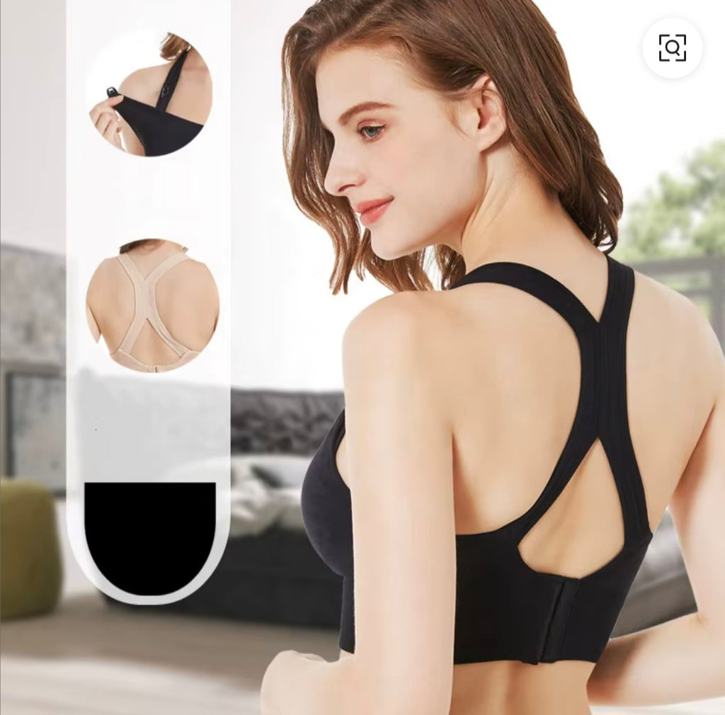 Black Seamless RacerBack Sports Bra