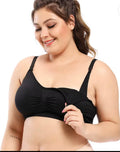Spandex Wireless Maternity to Nursing Bra in Black