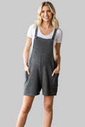 Charcoal Romper with Faux Buttons
