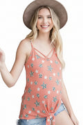 Leopard Stars Tank with Front Tie