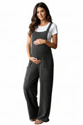 Charcoal Ribbed Jumpsuit with Button Straps