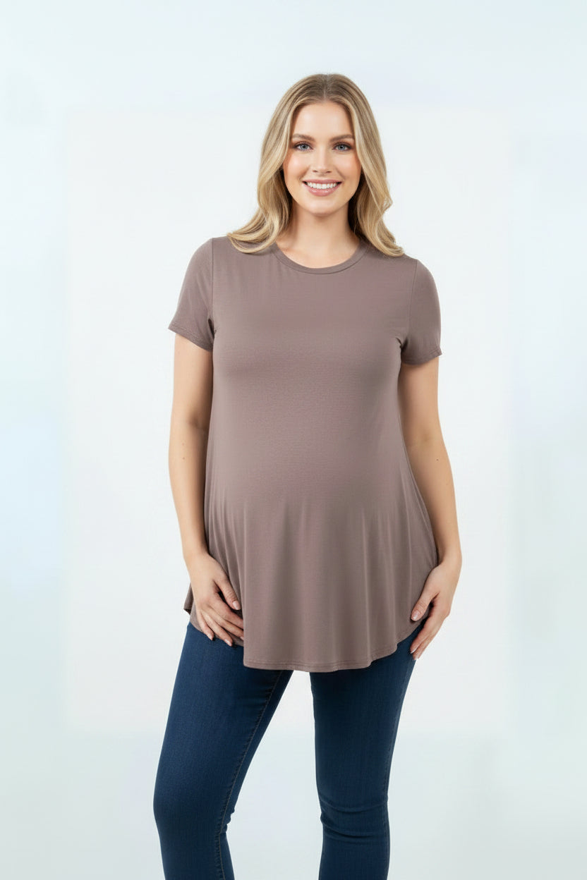 Mocha Loose Flowy Tee (S-3XL)