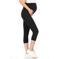Black Buttery Soft Ruched Maternity 7/8 Leggings