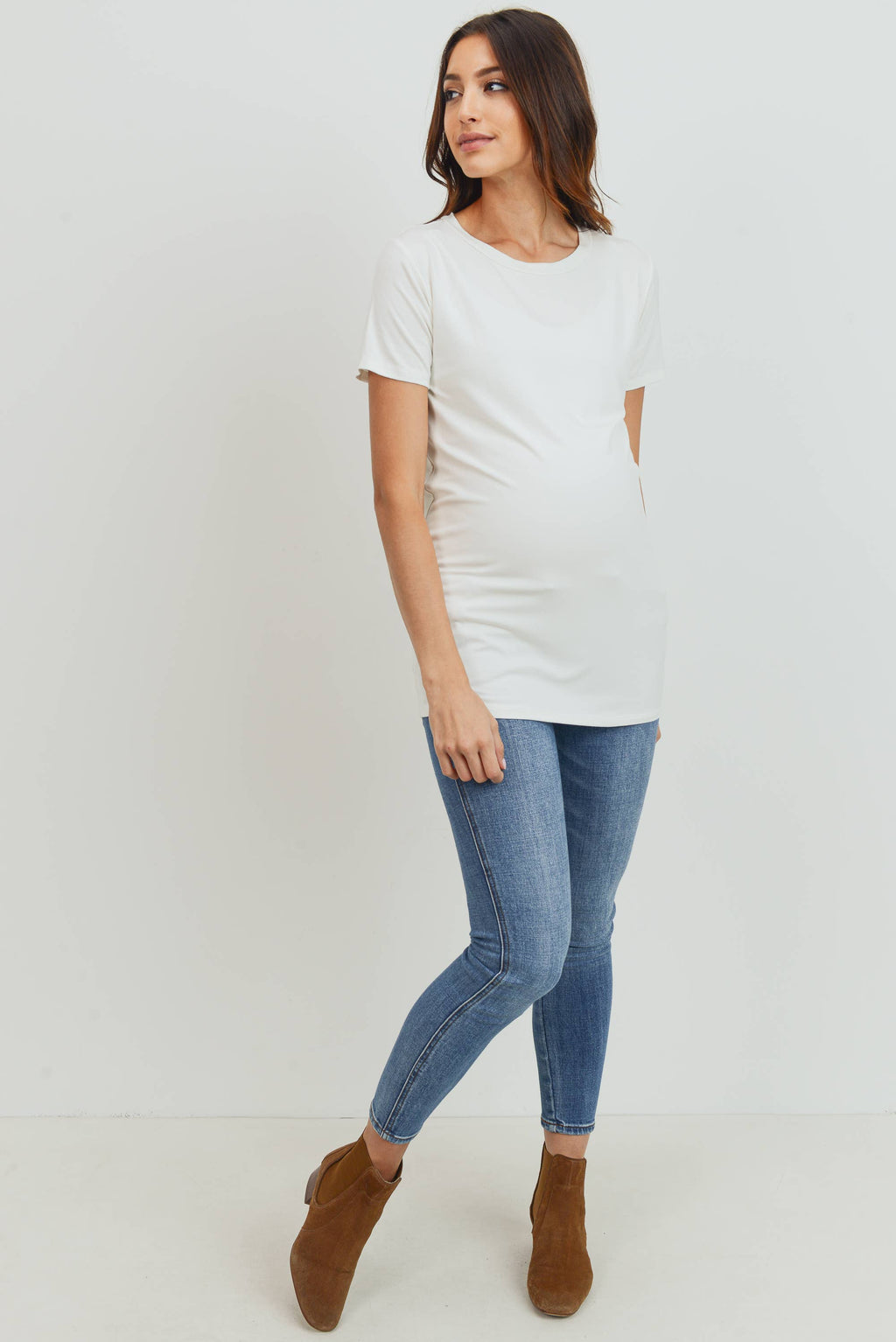 White Basic Crew Neck T-Shirt