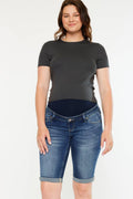Kan Can Dark Wash Bermuda Denim Shorts