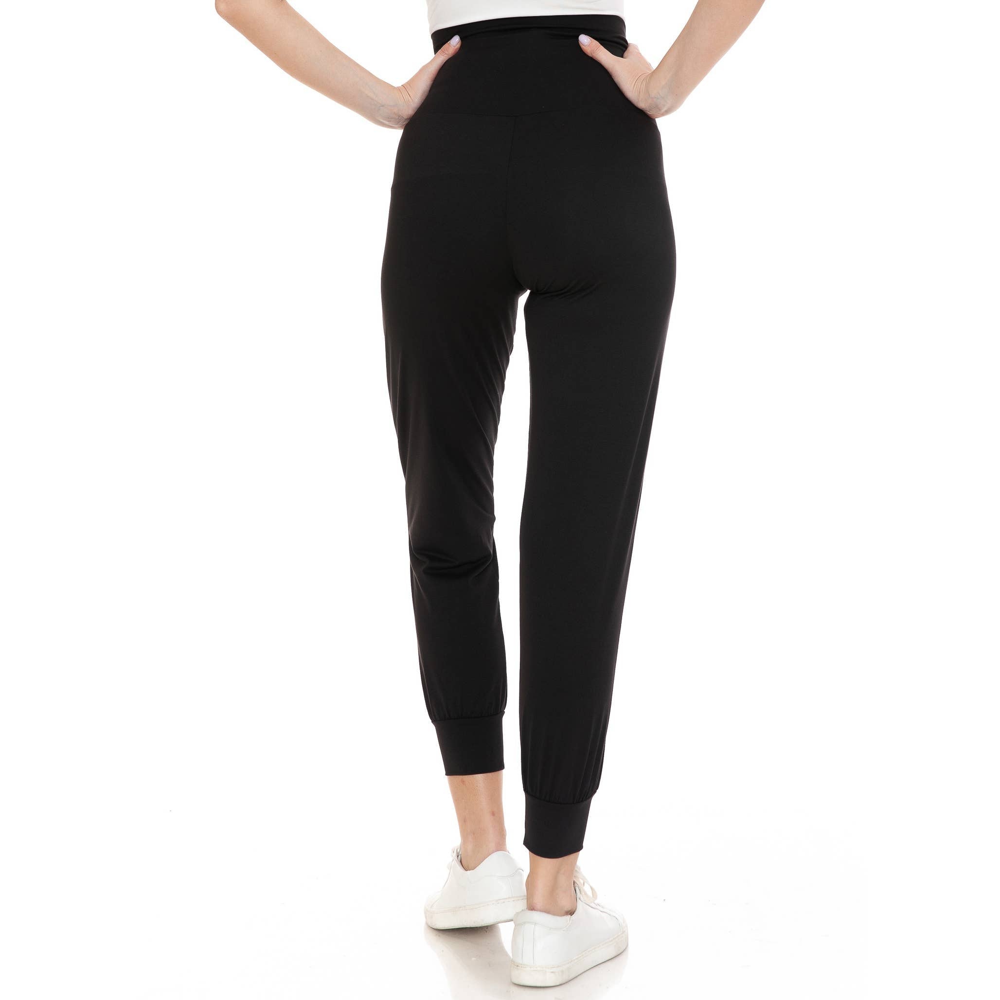 Black Buttery Soft Full Length Maternity Comfort Joggers
