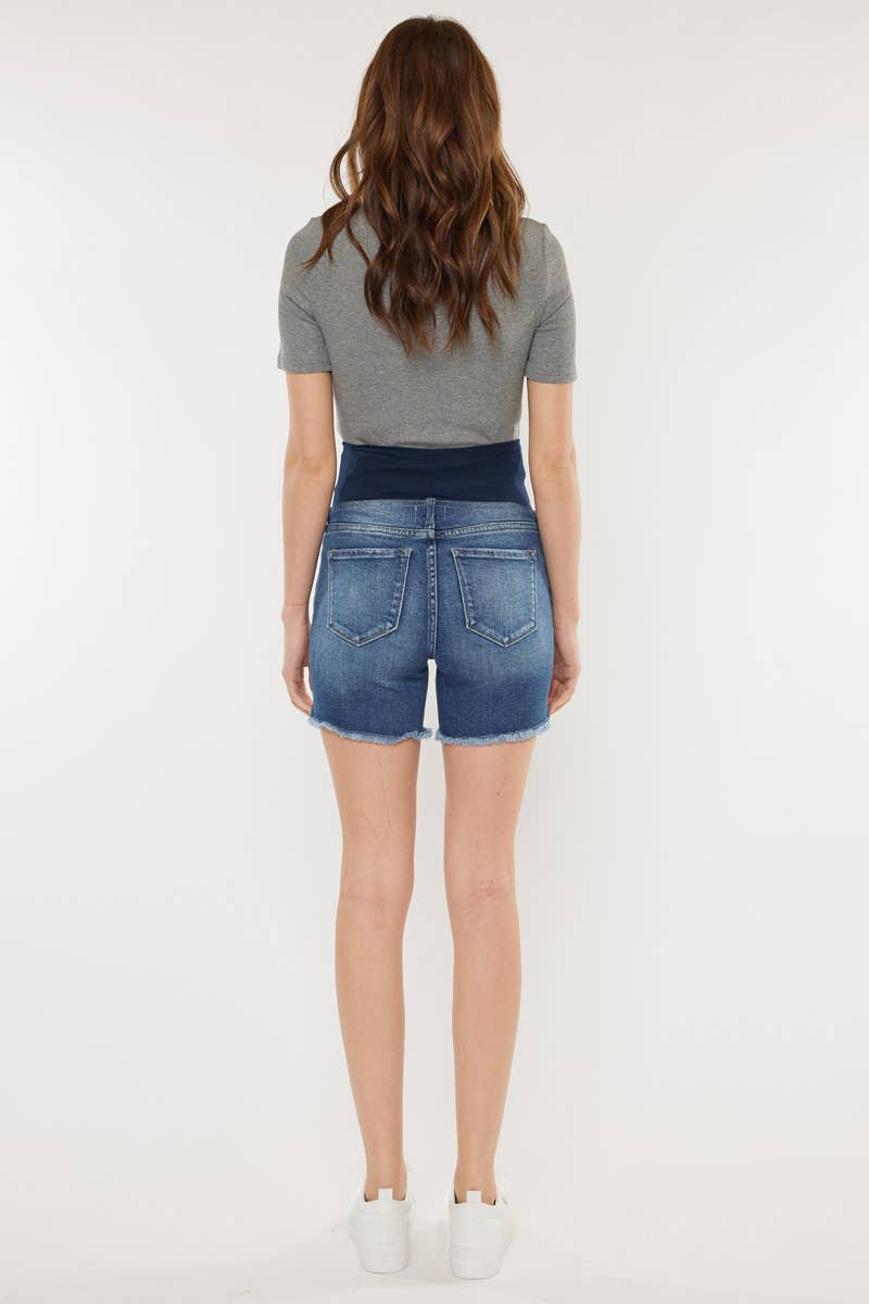 Kan Can Medium Wash Destroyed Denim Shorts