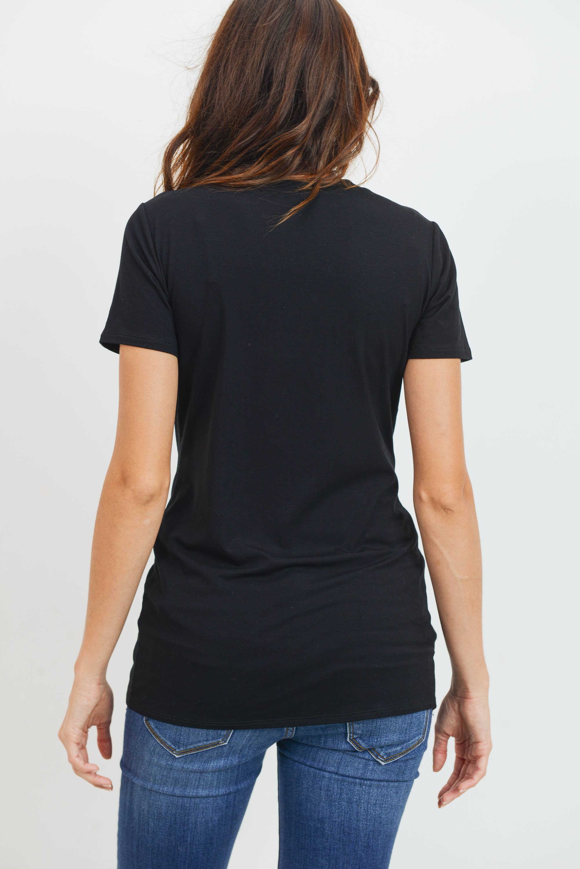Black Basic Crew Neck T-Shirt