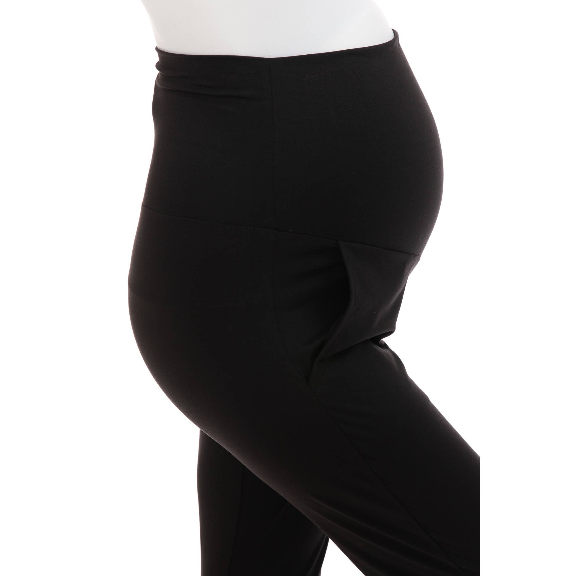 Black Buttery Soft Full Length Maternity Comfort Joggers