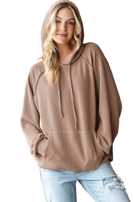 Caramel Urban Ribed Hoodie