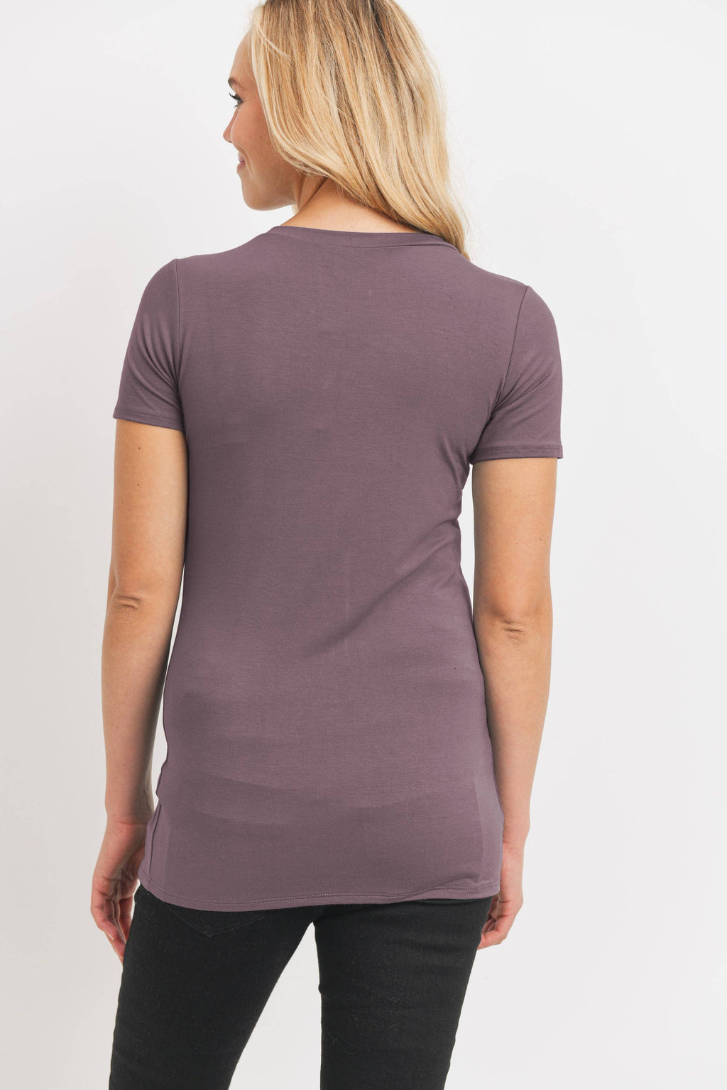 Mauve Basic Crew Neck T-Shirt