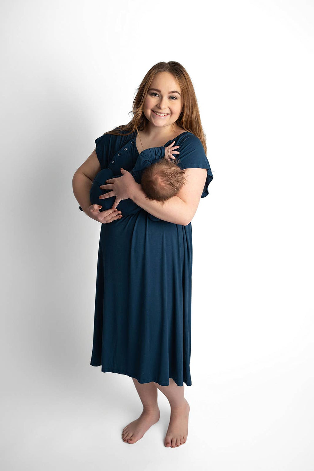 Navy Blue Labor ~ Delivery ~ Nursing Gown
