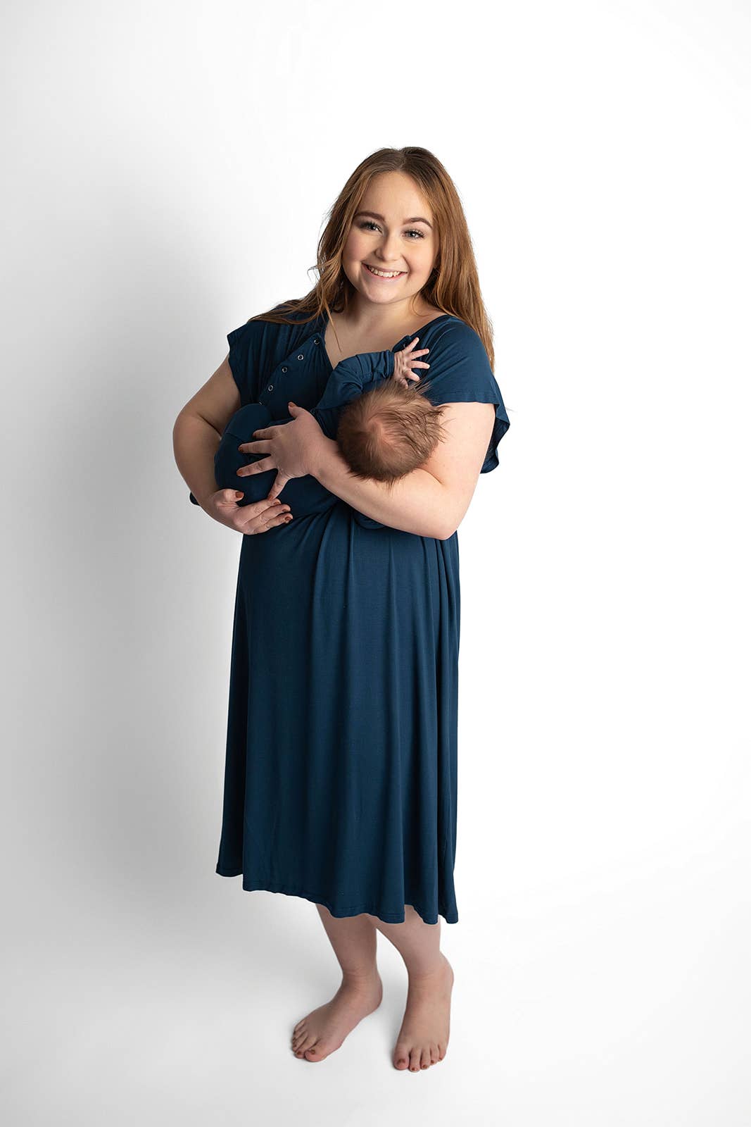 Navy Blue Labor ~ Delivery ~ Nursing Gown