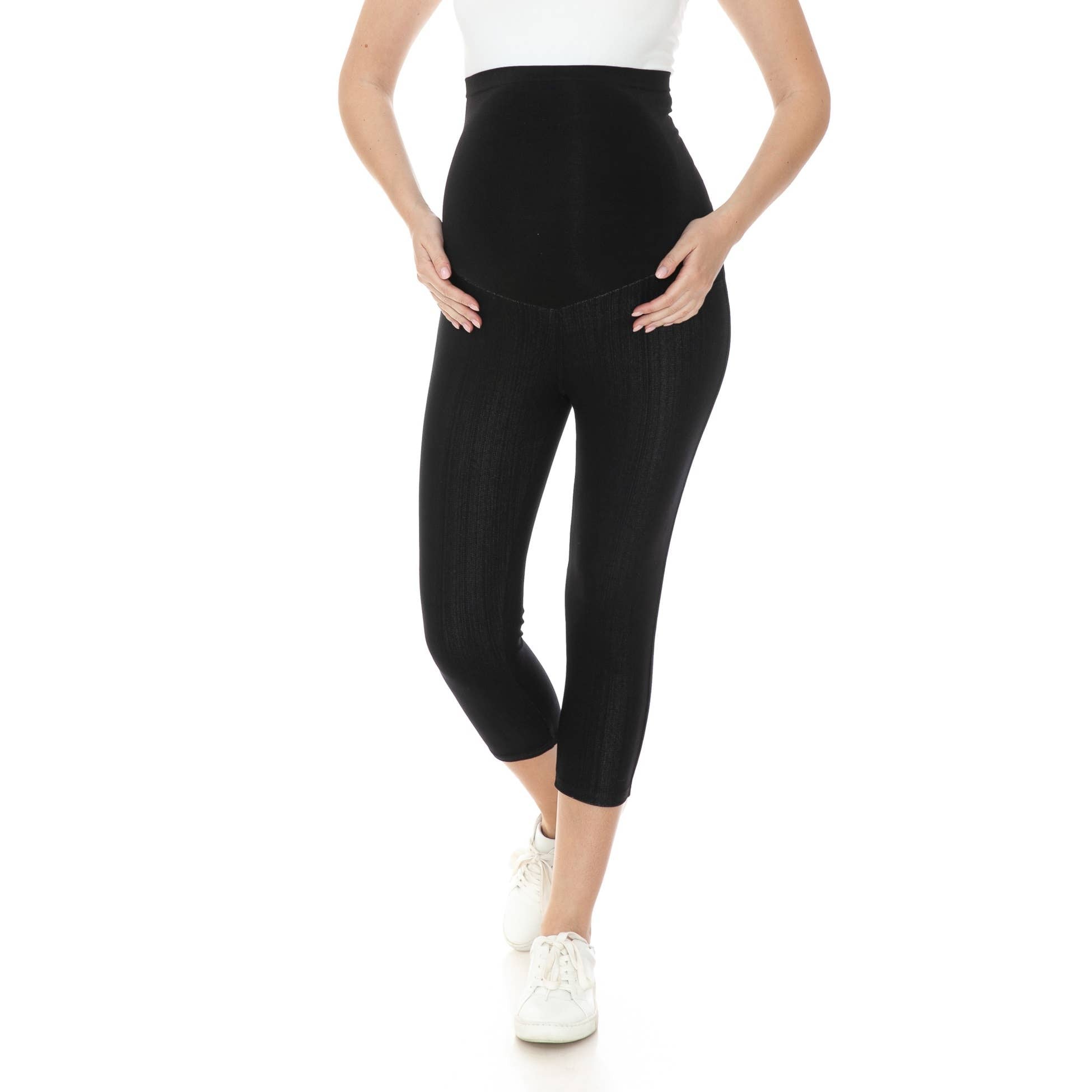 Navy Elastic Waist Band  Maternity 7/8 Jeggings