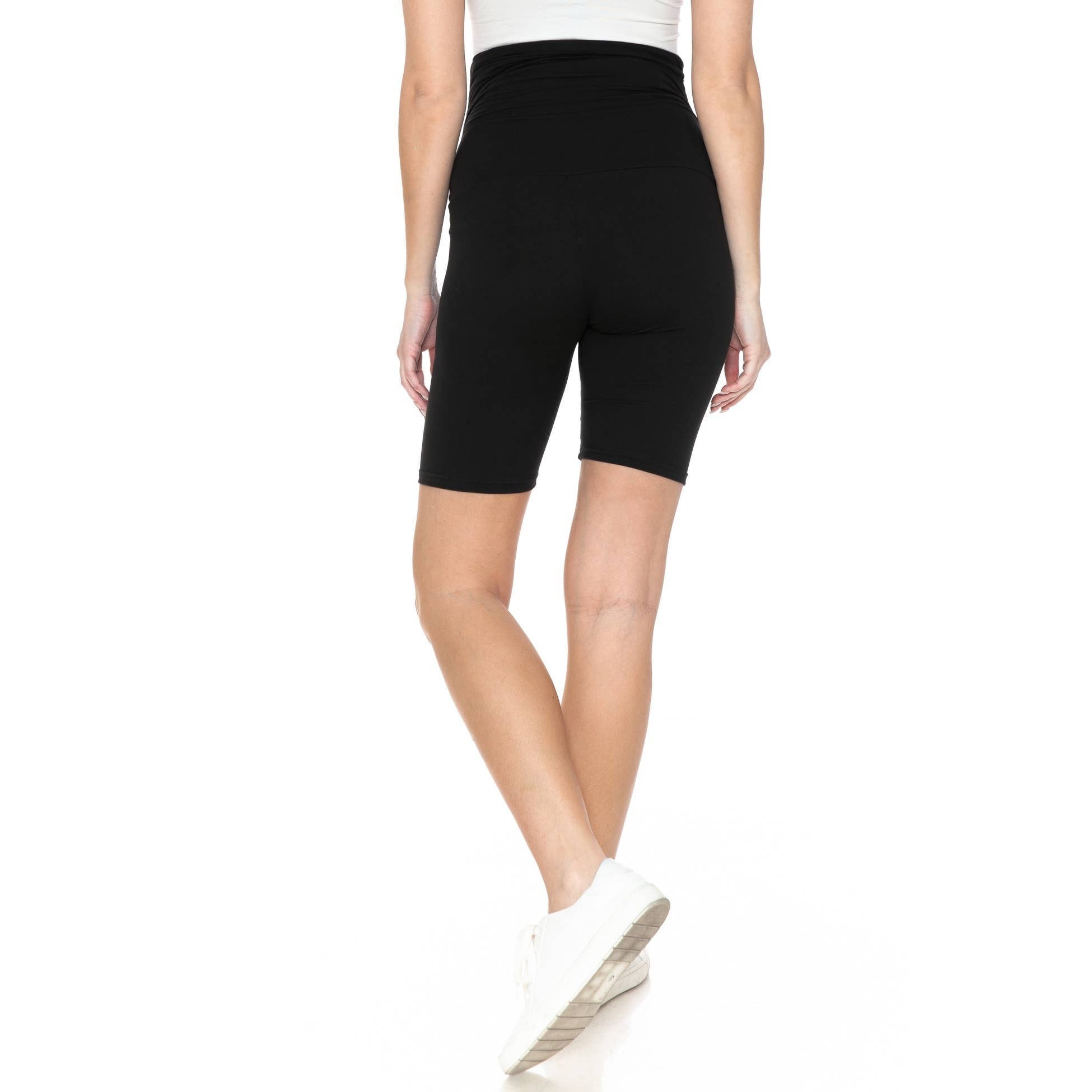 Black Buttery Soft Ruched Maternity Shorts