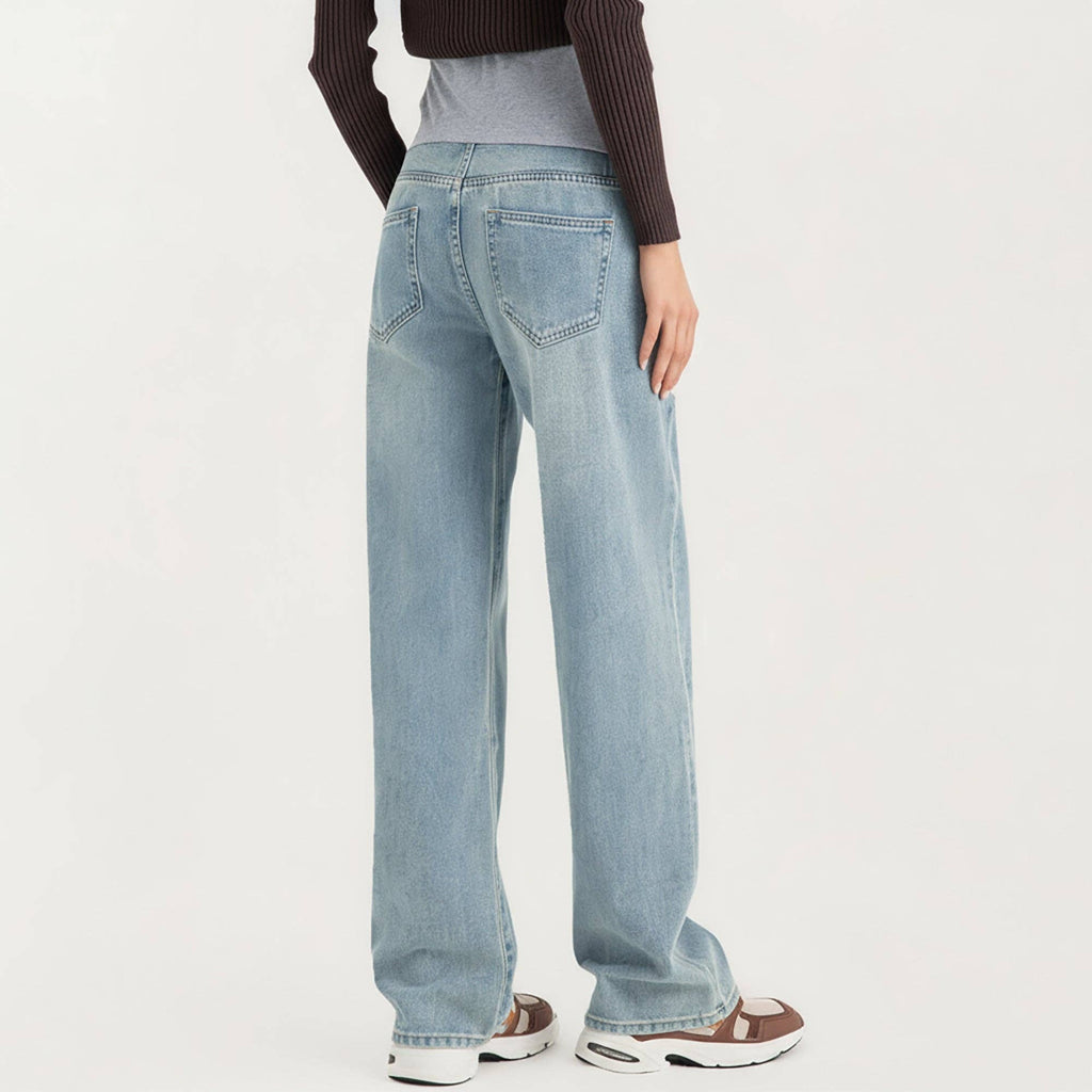 Wide Leg Maternity Jean with Adjustable Elastic