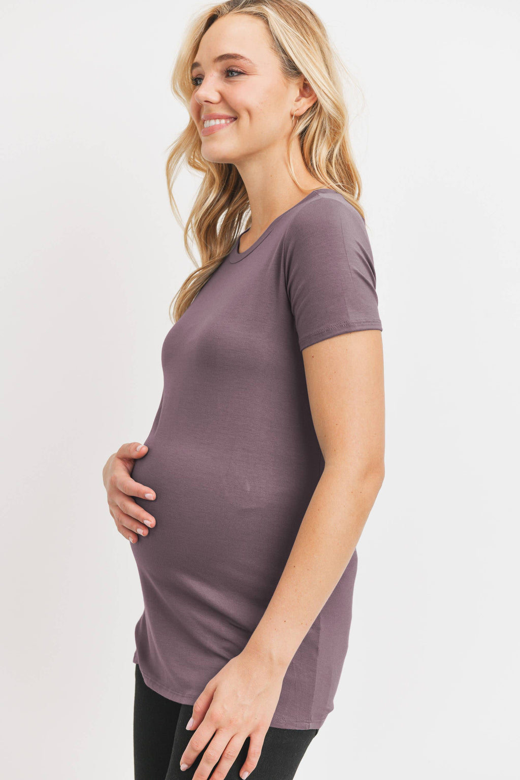 Mauve Basic Crew Neck T-Shirt