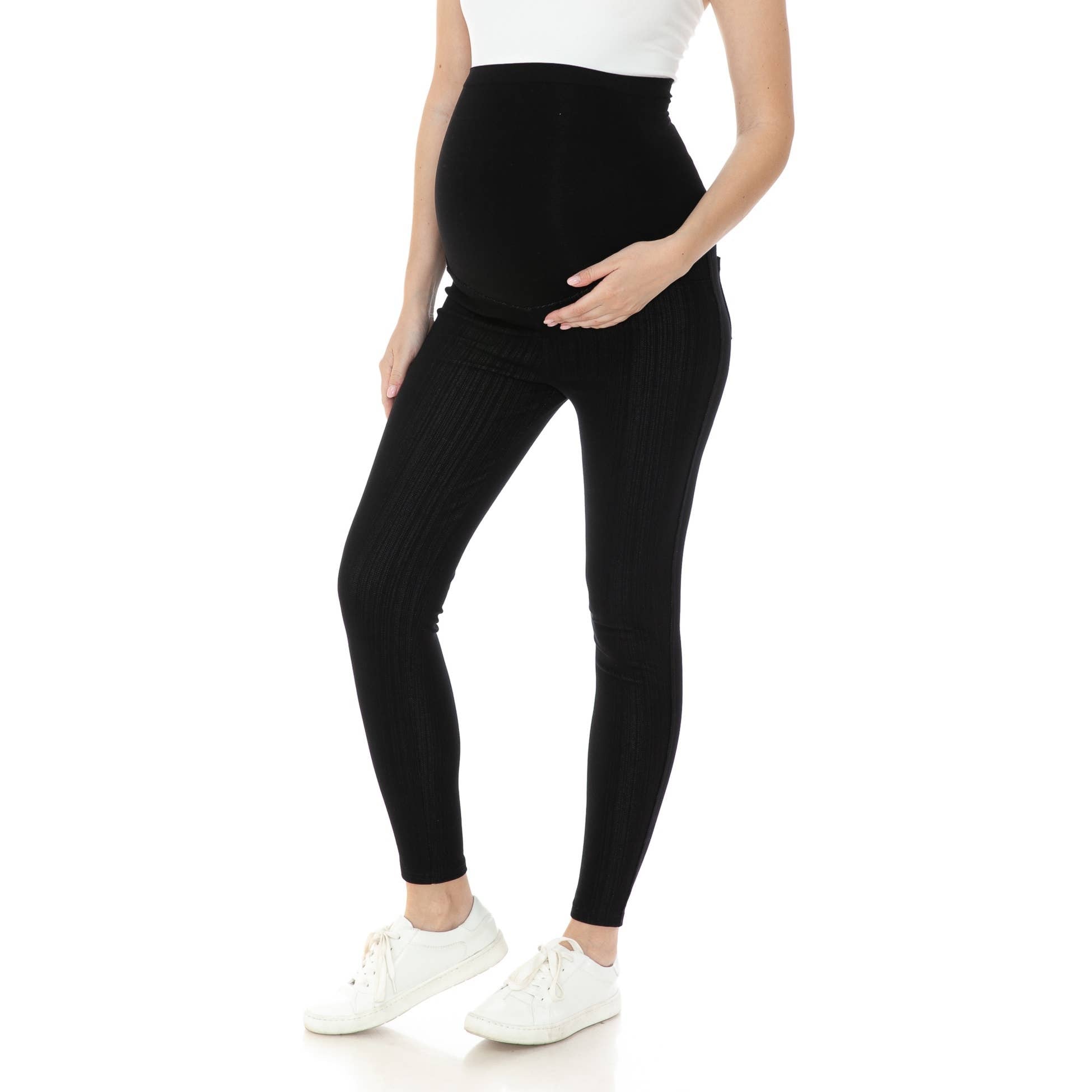 Black Elastic Waist Band Maternity Jeggings