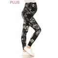 Black Floral Buttery Soft Full Length Ruched Maternity Leggings S-3XL
