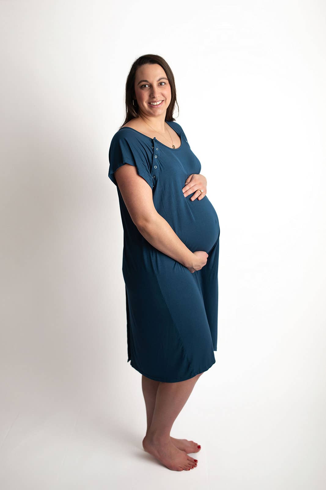 Navy Blue Labor ~ Delivery ~ Nursing Gown