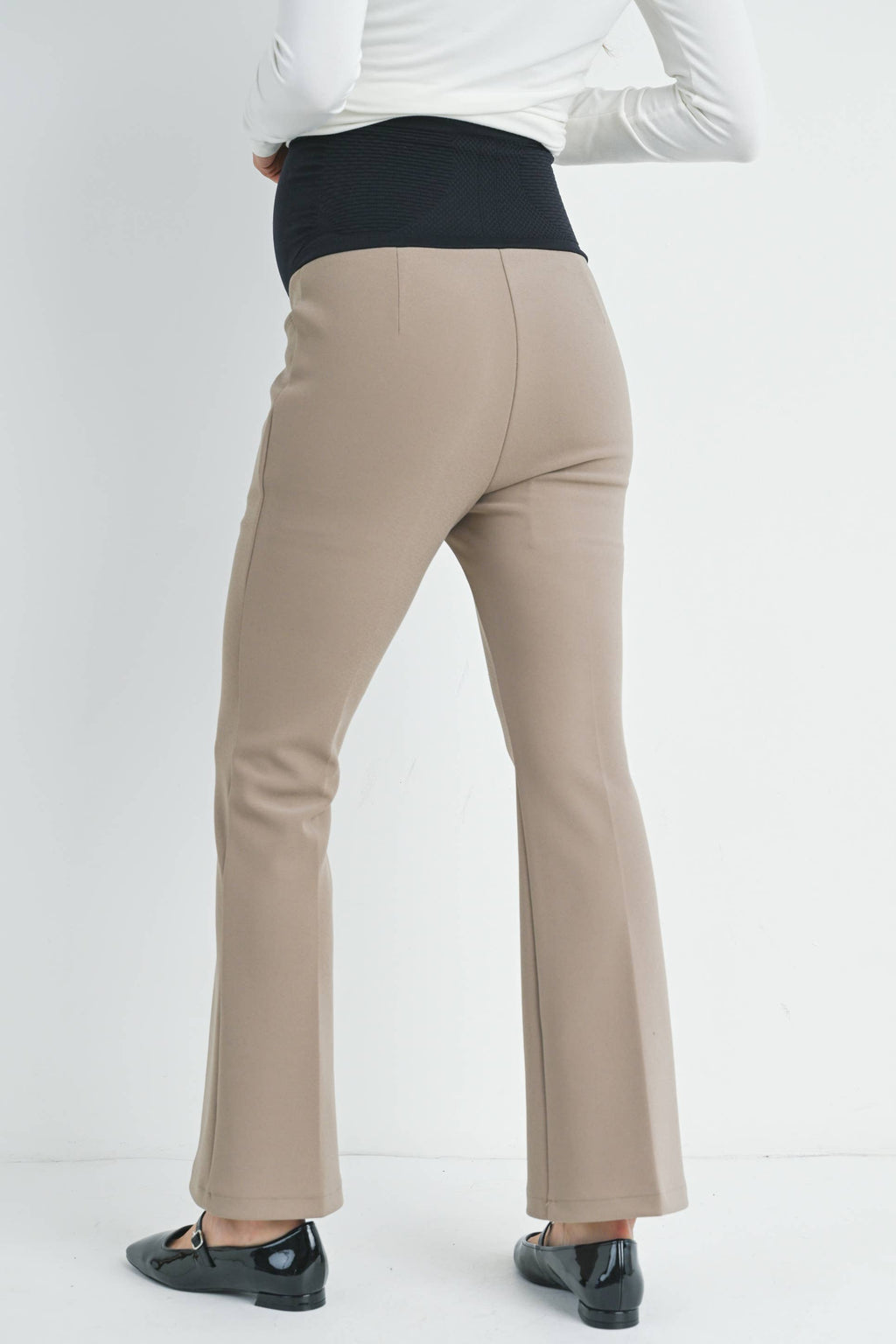 Taupe Flared Maternity Over the Belly Pants
