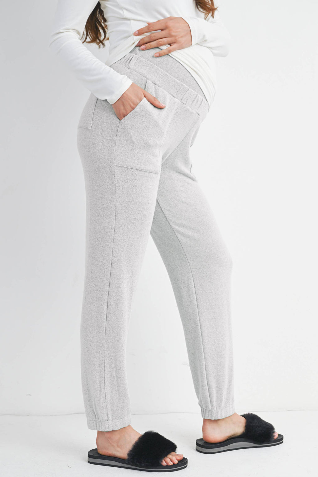 Light Grey Over the Belly Maternity Lounge Pants