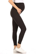 Black Buttery Soft Full Length Ruched Maternity Leggings S-3XL
