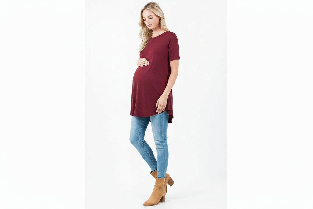 Burgundy Lightweight Flowy Tee