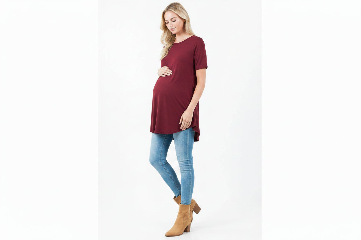 Burgundy Lightweight Flowy Tee
