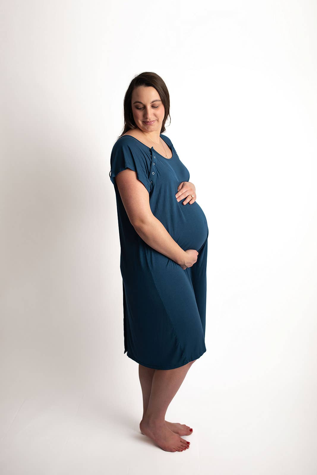 Navy Blue Labor ~ Delivery ~ Nursing Gown