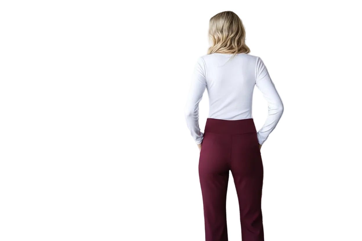 Burgundy Dressy Under Belly Transition Pants S-XXXL