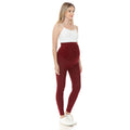 Burgundy Elastic Waist Band Maternity Jeggings