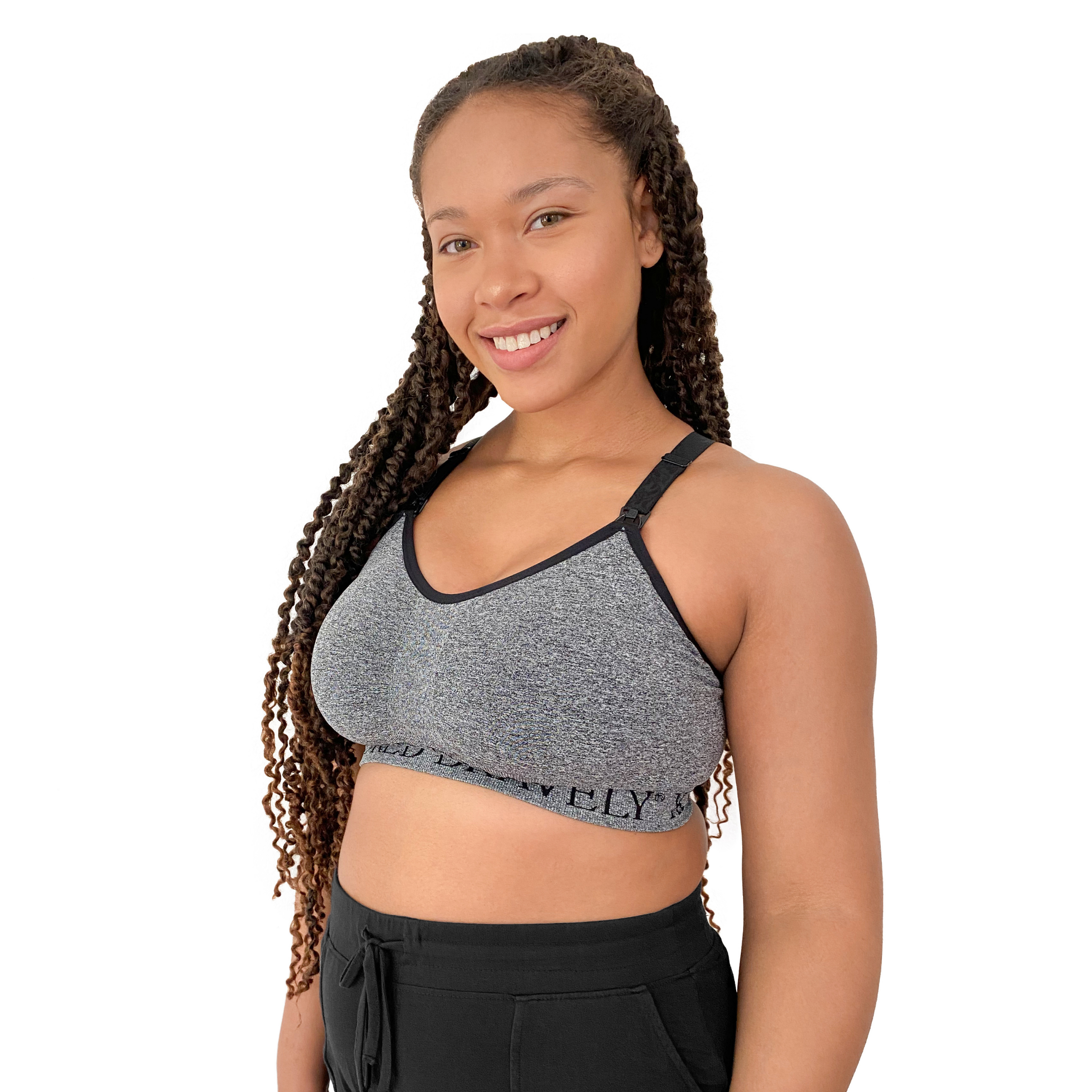 Grey Heather Busty Sublime® Low Impact Nursing & Maternity Sports Bra